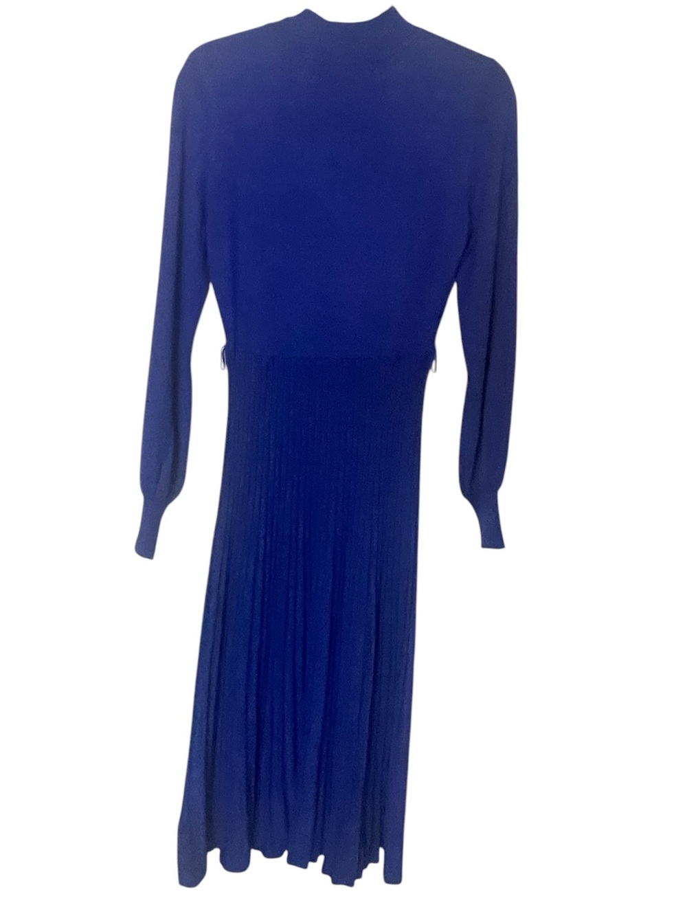 NWT-Nina Leonard Long Sleeve Pleated Midi Dress - Blue size medium - Picture 3 of 8